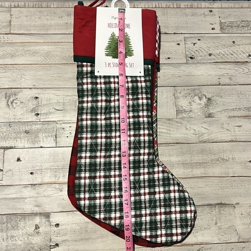 Magical Season Christmas Quilted Stocking Set - Different Patterns 3 Pack Set - Picture 8 of 9